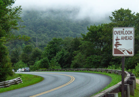 Blue Ridge Parkway overlook sign