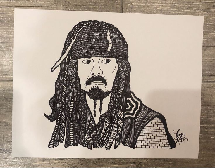Zentangle Jack Sparrow by Lexi Orlando