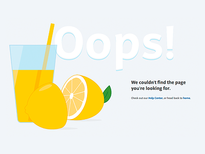 Creative custom 404 of Lemonade