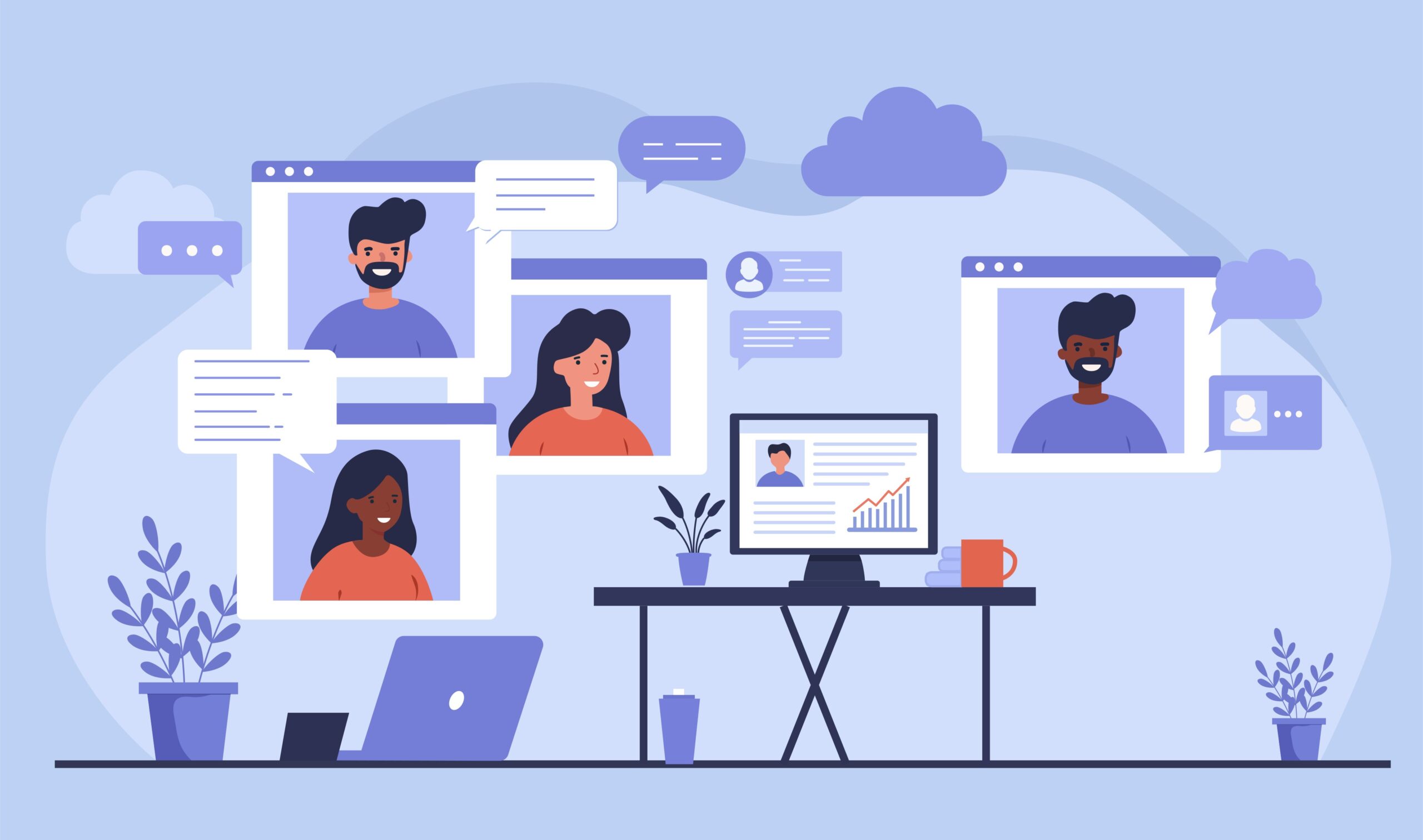 People connecting over the internet as an example of the importance of multilingual SEO.